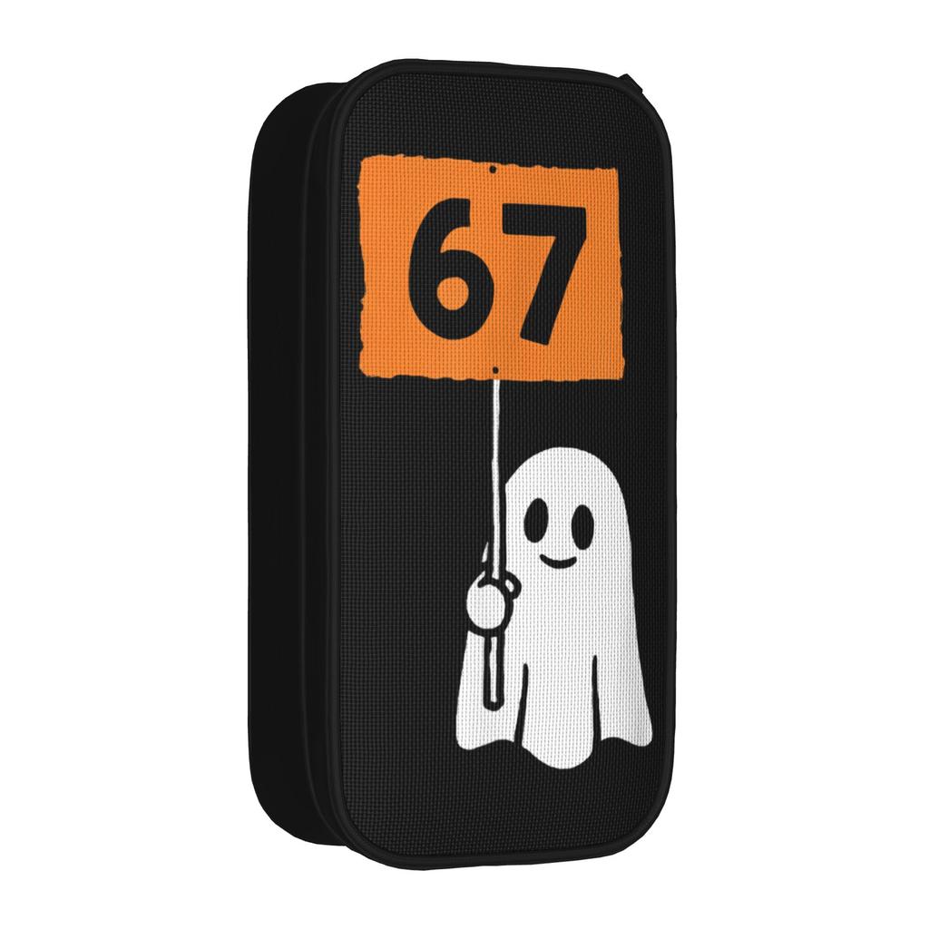67 Meme Six Seven Ghost Halloween Pencil Cases New Humor Funny Pen Box Bag Student Big Capacity School Pencilcases Stationery