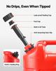 Fuel Container, 19 L, Gas Tank with Spout & Clear Scale, 15 L/min Max Flow Rate, Secure & Leak-proof, Portable Flat Fluid Container for Most Cars