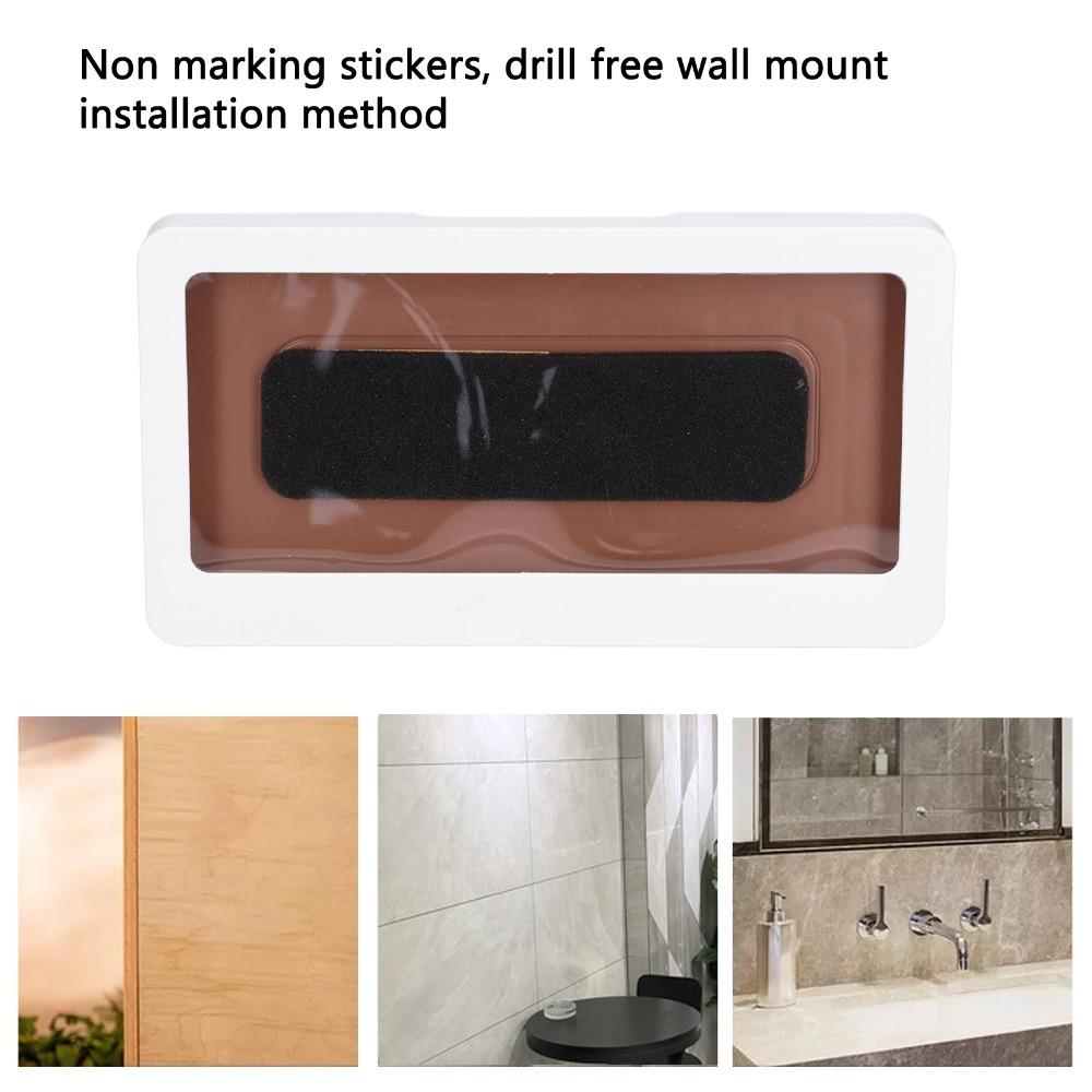 

Waterproof Bathroom Tablet Holder No-drill Wall Mount Tablet Case Shower Use білий