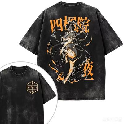 Bleach Yoruichi Shihoin T-shirt Graphique Lavé Vintage Hommes Femmes Art Anime Impression Manches Courtes Tee Unisexe Manga Streetwear Hauts