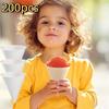 200pcs Leakproof White Paper Cone Cups 3.7/4.5 OZ Shaved Ice Cups Practical Ice Cream Cup  Water