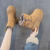 Snow Boots Women's 2025 Season New Thick-soled Inner Height Increase Small Short Boots Cold-proof and Hairy Casual Warm Women's Boots