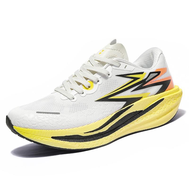 Carbon Plate Running Shoes Men Women Lightweight Marathon Training Sneakers With Full Cushioning Breathable Mesh Upper