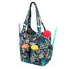 Portable Leaf Flower Print Woolen Yarn Storage Tote Bag Crochet Organizer Holder