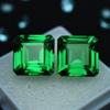 Natural Tsavorite Green Garnet Square Cut 20.00 Ct   Pair Gemstones