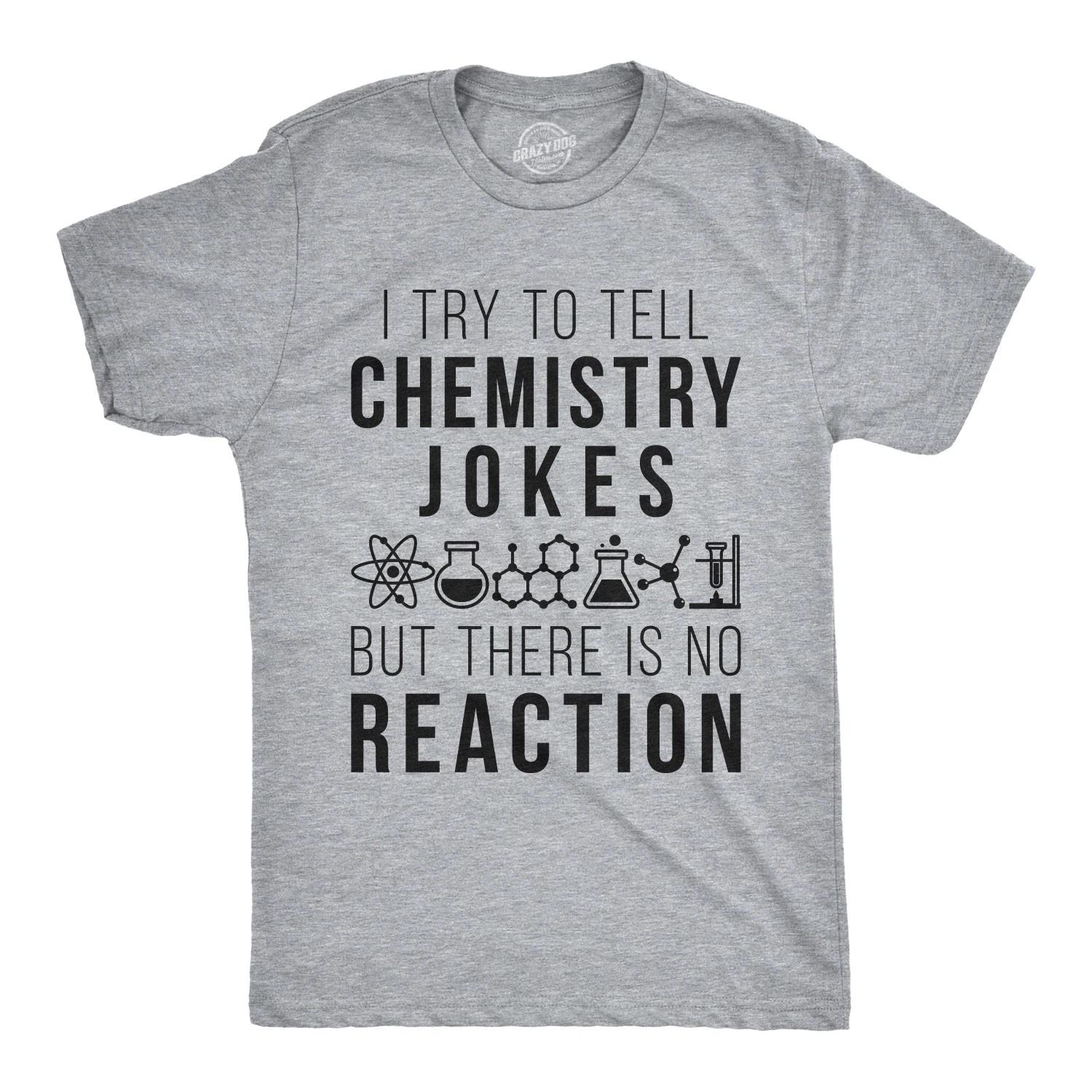 Mens Chemistry Jokes But There Is No Reaction Nerdy Science Teacher T Shirt M