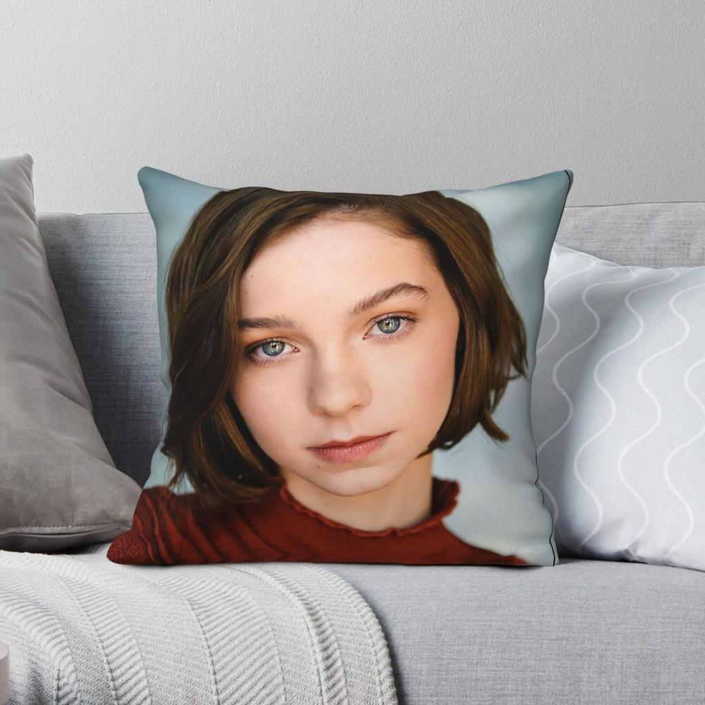 Emma Myers Actress Pillowcase Polyester Linen Velvet Creative Zip Decorative Room Cushion Case Wholesale