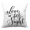 Valentine's Day Letters Black and White Cotton Linen Super Soft Peach Leather Velvet Pillowcase Sofa Home Cushion Cover