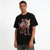 Funny Cat-Fish Hybrid Print Trendy Casual Short Sleeve Top Pure cotton T-shirt