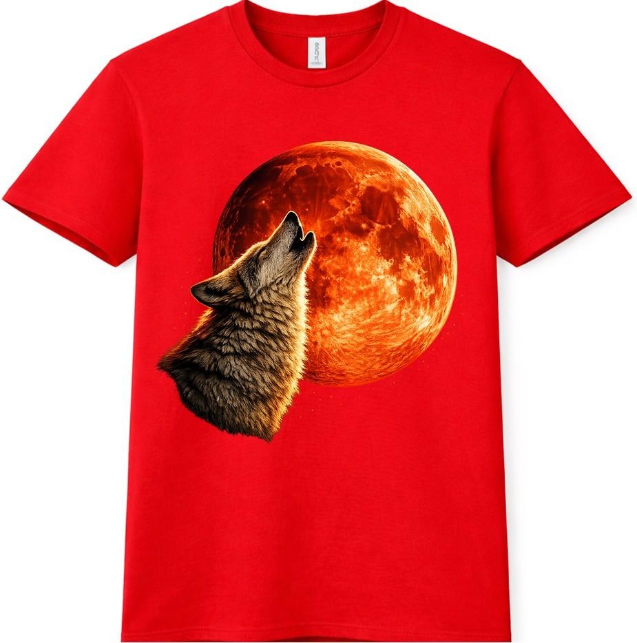 Howling Wolf T Shirt Full Moon Graphic Tee Wildlife Night Forest Animal Shirt S