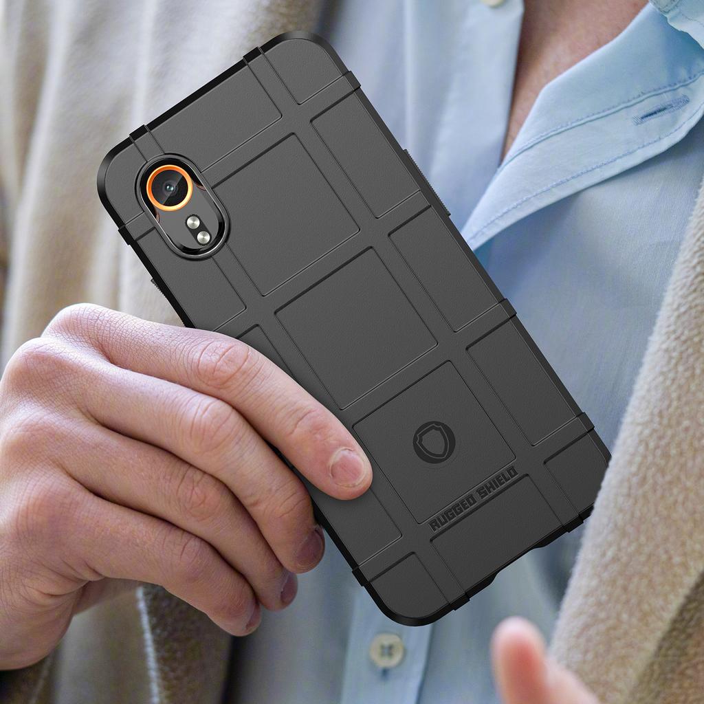 For Samsung Galaxy Xcover7 TPU Case Square Grid Protective Phone Cover