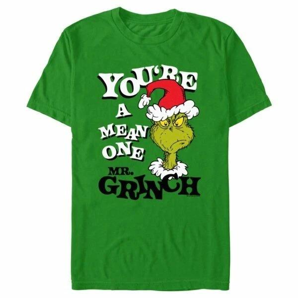 Rarre! Dr. Seuss Christmas Grinch You’re a Mean One Portrait T-Shirt, S-5XL Unisex T-Shirt M