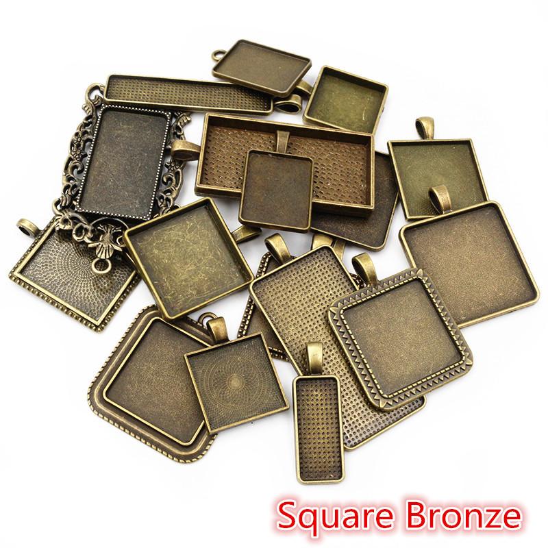 30g Směs stylů Starožitný bronz Stříbrný pozlacený zinková slitina Přívěsek Prázdný Cameo Cabochon Základna Nastavení Rámečky Šperky Příslušenství