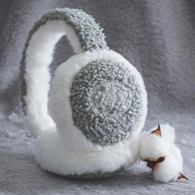 Căști cu blană Daiso Poggle Gri