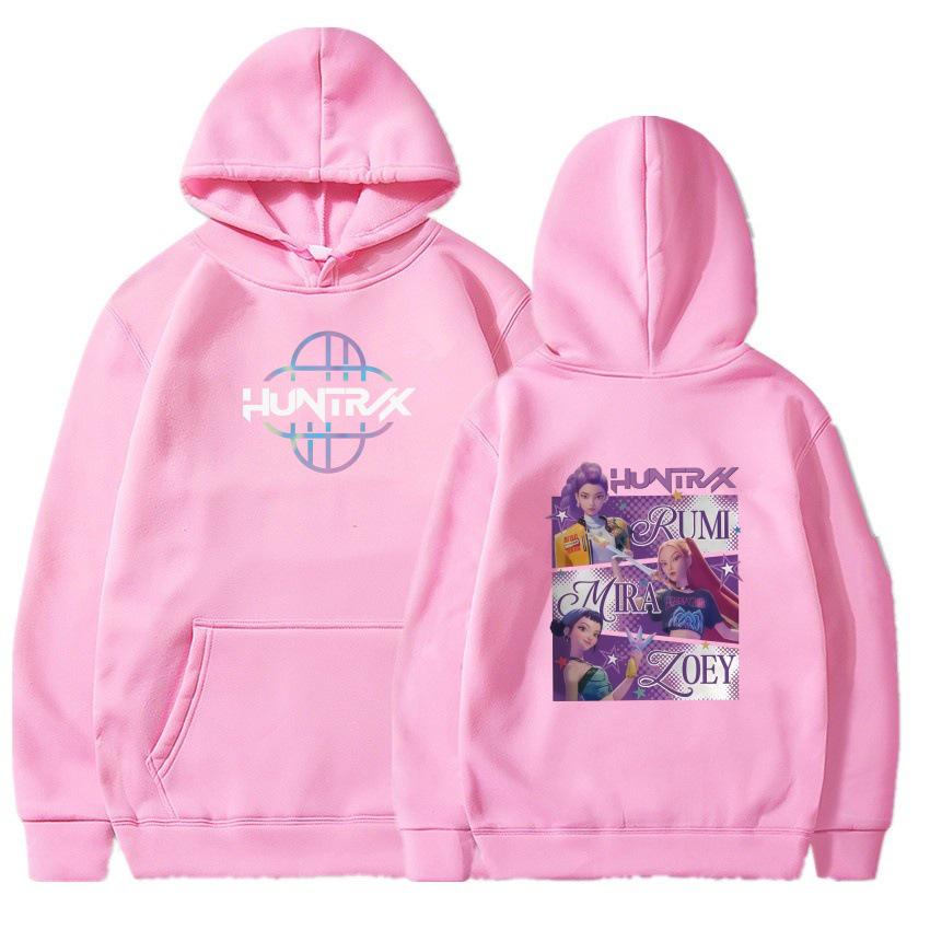 European & American 2025 KPOP Demon Hunting Girl Group Fleece Sweatshirt - Autumn/Winter Kids' Hooded Fashion.