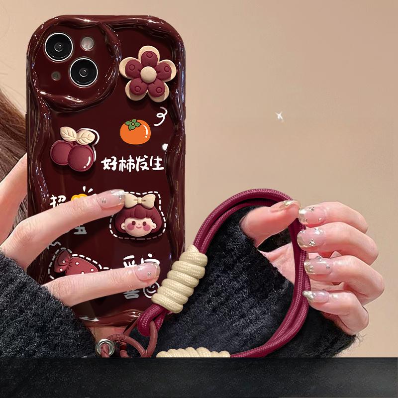 Applicable To Apple 15pro Mobile Phone Case IPhone 14/13 Flower Girl Doll Lanyard 11/12 Silicone 7plus