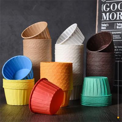 50Pcs Disposable Curled Baking Cake Cups Heat-Resistant Paper Muffin Cupcake Wrappers
