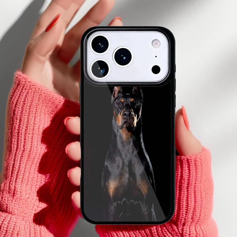 Dobermann Hund Handyhülle für iPhone 17 16 15 14 13 Pro Max Rückabdeckung für 12 11 Pro Hülle