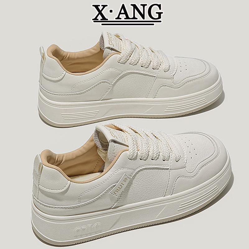 

Autumn new leather little white shoes women s shoes soft sole light casual sports single shoes versatile thick baseplate shoes 40