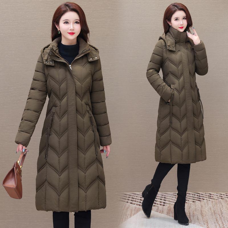 

Хлопковая куртка зимняя приталенная средней длины пуховая хлопковая куртка женская стеганая куртка женская хлопковая куртка 5XL кофейный