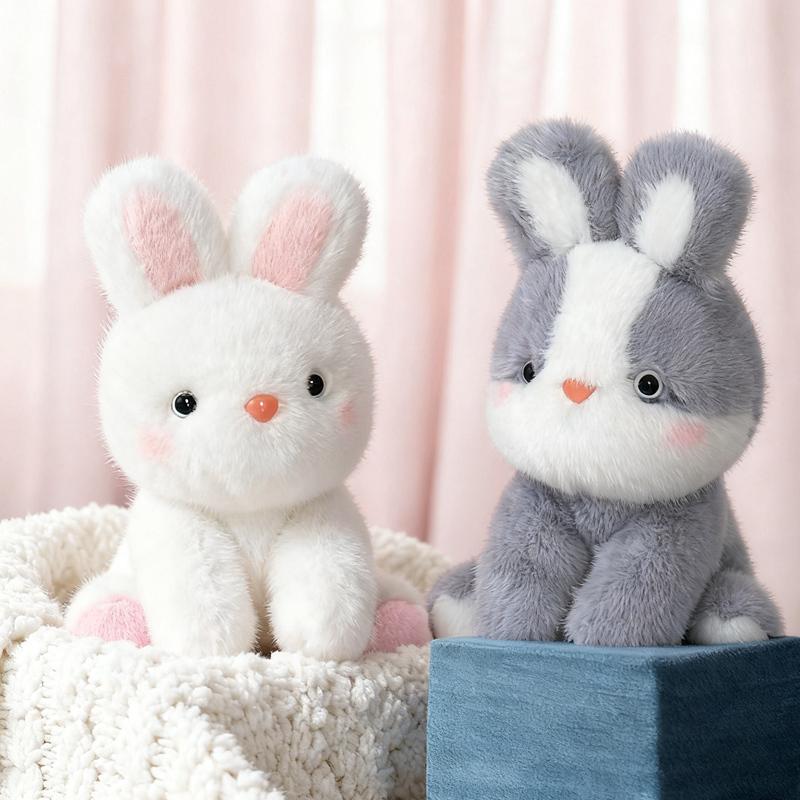 23cm Cute Rabbit Doll Pink White Plushies Rabbit Animal Easter Bunny Stuffed Plush Toys Happy Easter Party Decor For Home