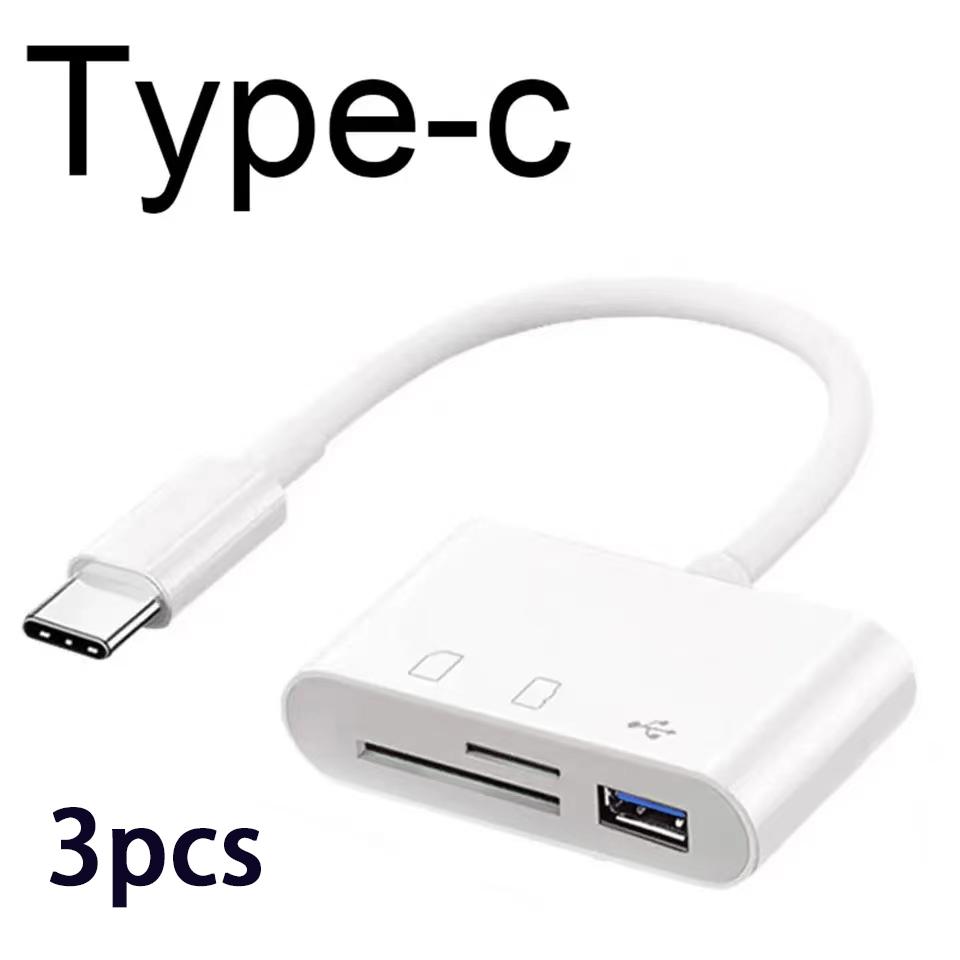 3 In 1 Adapter Type C TF CF SD Memory Card Reader Recorder Compact Flash USB C For Pro Huawei Macbook Device