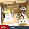 Under Cabinet Organizer 2 Tier Sliding Shelf Organizer for Kitchen Bathroom Space Saver Easy Install