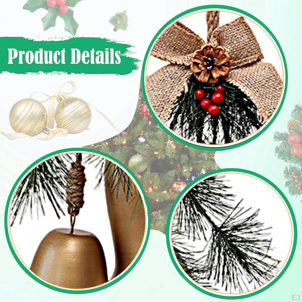 Christmas Bell Ornament Charm Pendant Decorative Rustic Tree Decoration Xmas Decor for