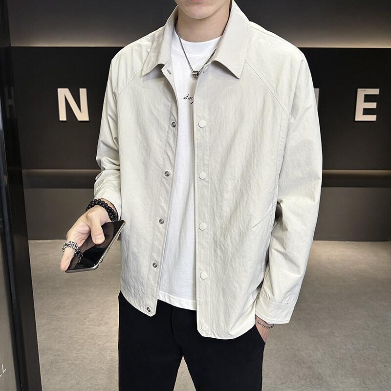 Men'S Solid Color Jacket Spring And Autumn New Men'S Clothing Youth Fashion Casual Trend Handsome Versatile Coat Summer