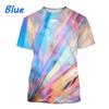 3D Printed Colorful T-shirts For Men Funny Personalized Gradient Tee Tops Short Sleeve Round Neck Casual T-shirts Y2K Clothing