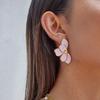 Yori Trending Stainless Steel Metal Oil Drip Flower Earrings for Women Prevent Allergy Metal Daily Summer Jewelry Accessories