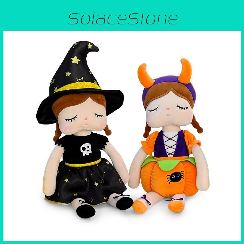 Cute Halloween Witch Pumpkin Doll Plush Toy For Spooky Decor