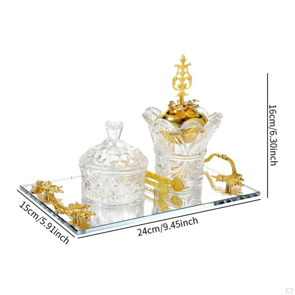 Arabic Incense Burner Middle East Home Office Decor Vintage Design Table Ornament Holder Set