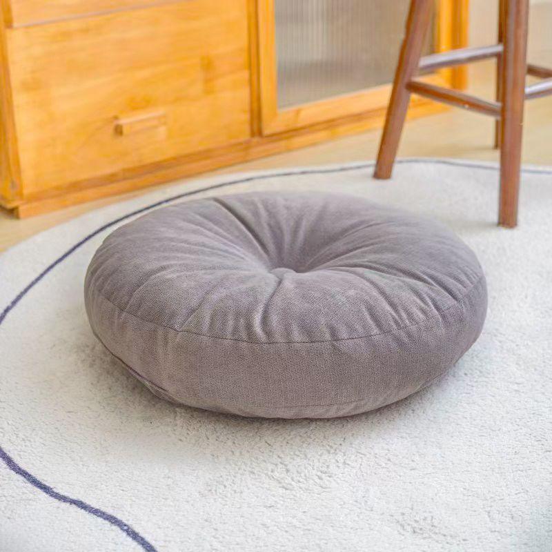 

Chenille Fabric round Window Sill Machine Washable Futon Enamel Gray Diameter 40cm thick about 12cm