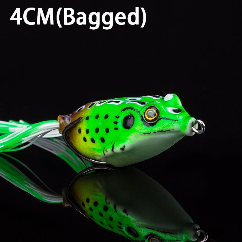 1Pcs Frog Bait Plastic Fishing Lure With Fishing Hooks Topwater Ray Frog Artificial 3D Eyes Fishing Tackle Accessory Fish Suppli