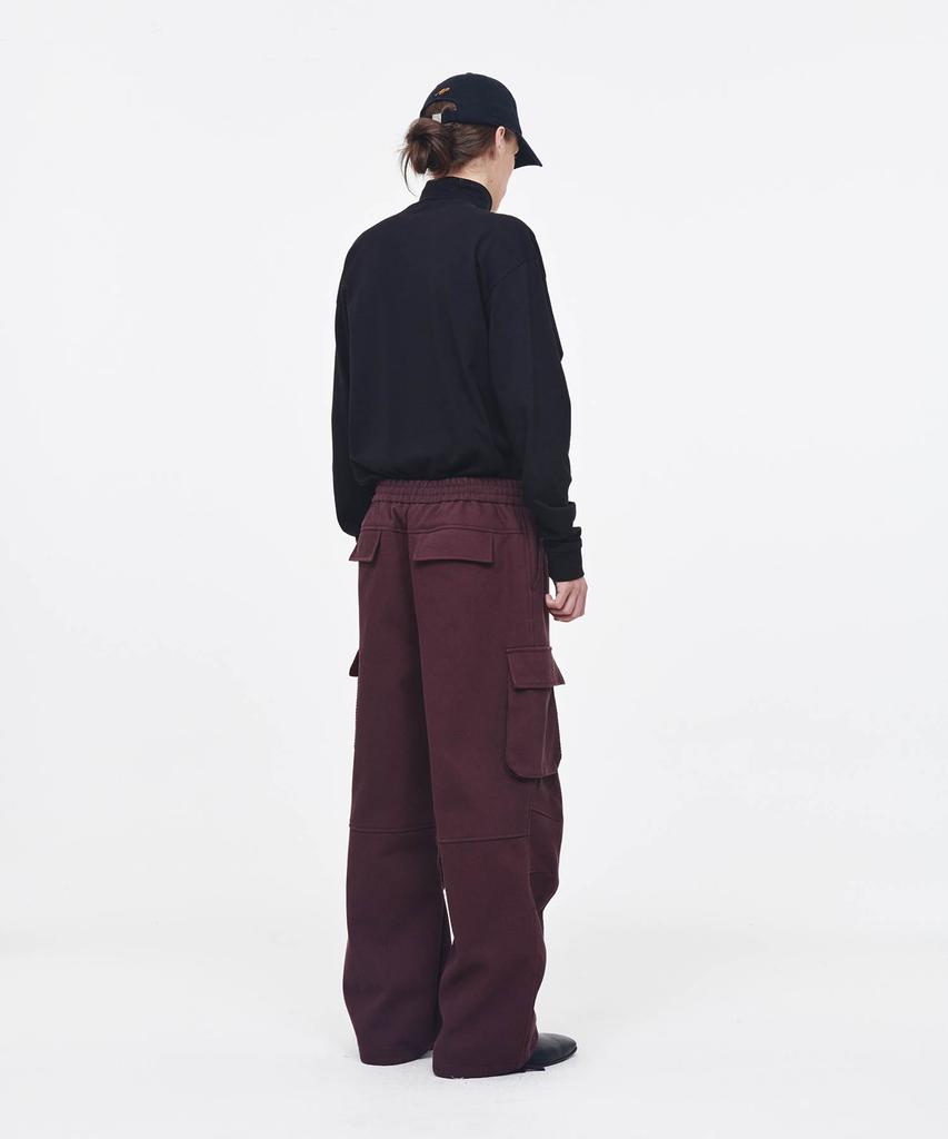 Aepeuteopeulei Wide Military Cargo Pants Burgundy