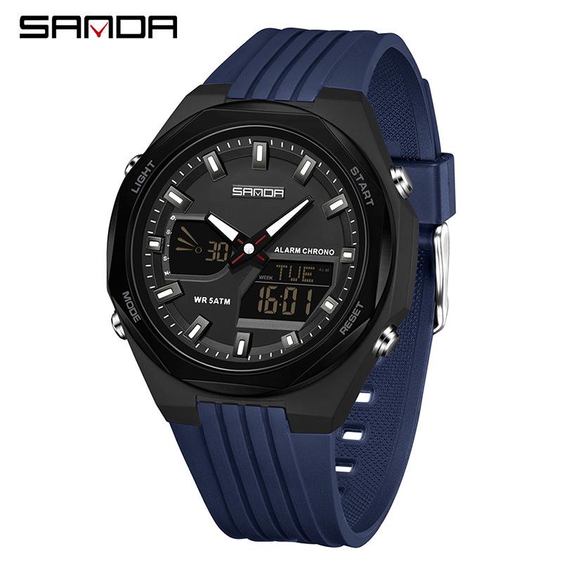 SANDA Sports Watch: World Time, Multifunctional Chronograph, Waterproof, Unisex