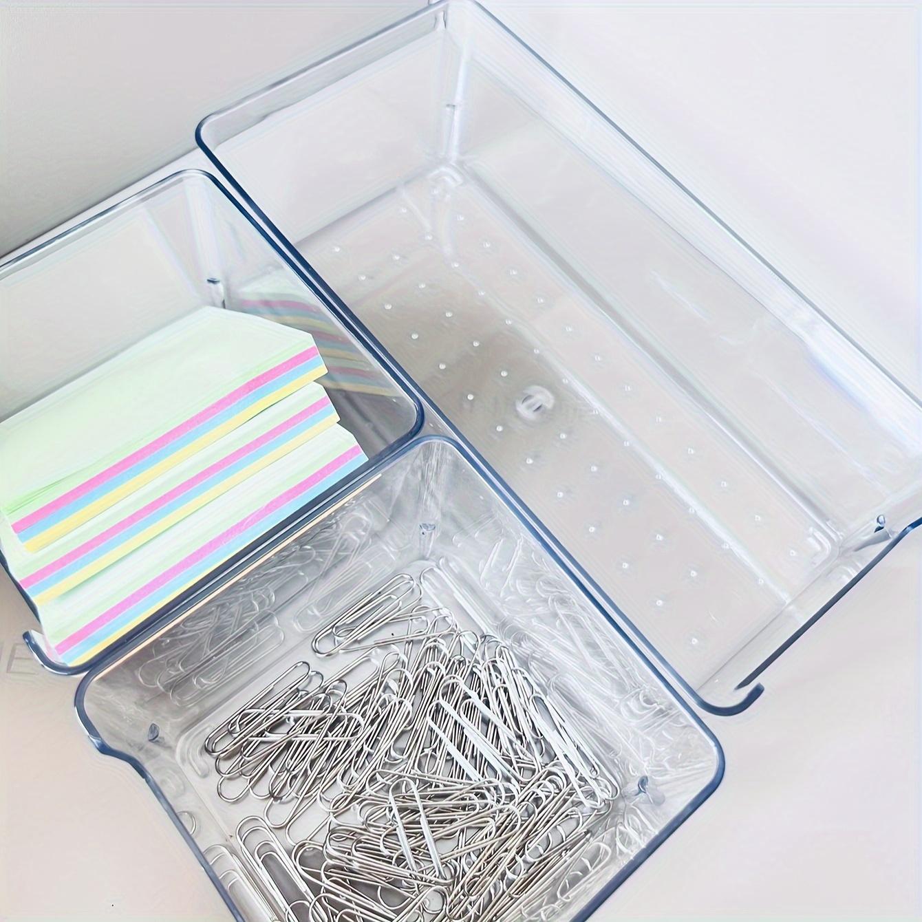 

6pcs - Transparent Box Storage Organizer Desk Plastic Container Drawer Organizer Table Jewelry Box Makeup Organizer Boxes чистый