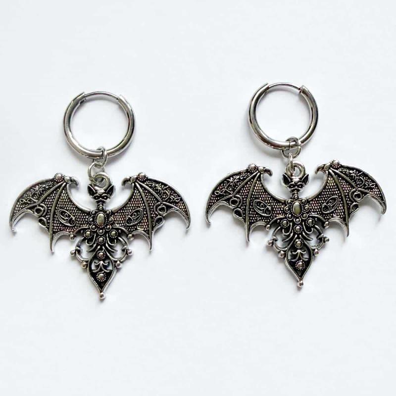 Gothic Punk Hollow Bat Earrings