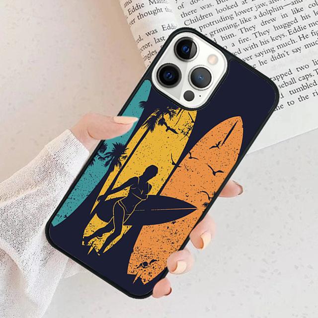Surfing Art Surf Girl Phone Case Cover For iPhone 17 Air 15 16 11 13 14 Pro Max 12 Plus Max Fundas