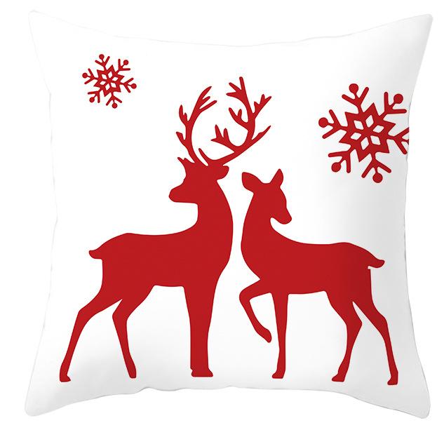 Christmas Elk Pillow Cover Home Gift Cushion Cover Fabric Sofa Pillow Cover