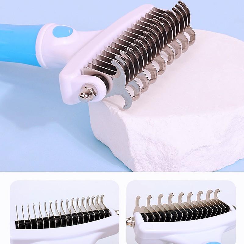 Dog Comb Knife Dogs Brush Double-sided Dog Grooming Brush Stainless Steel Dogs Hair Knot Comb Pet Hair Remover Pet Supplies
