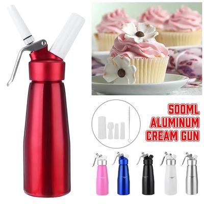 1Pc 500ml Aluminium Creme Pistole Schäumer Whipper Ladegeräte Schaum Schlagsahne Dispenser Kuchen Machen Dekorieren Werkzeug