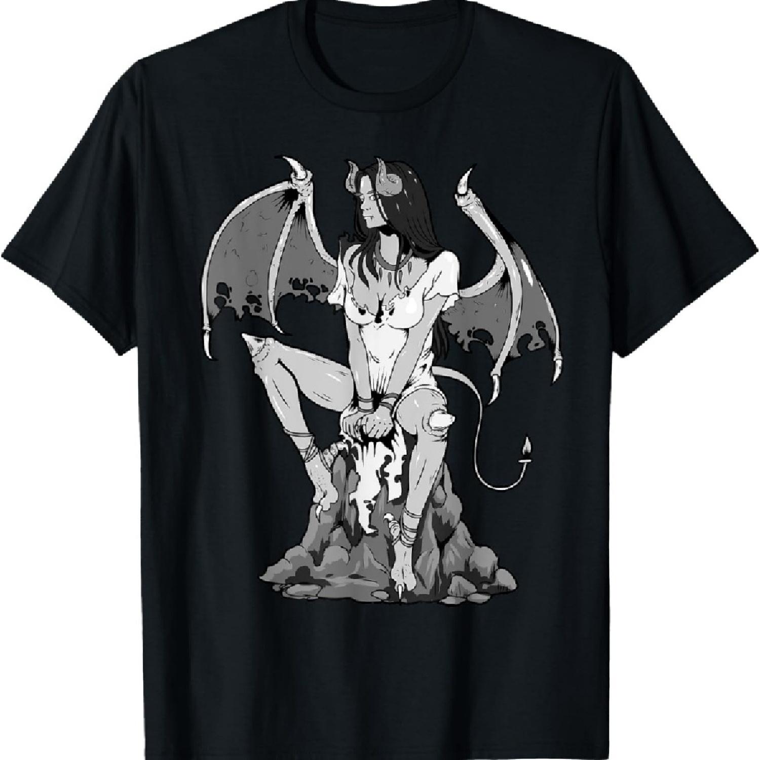 

Devil Satan Goth Grunge Demon Gothic Woman Halloween Angel T-Shirt XXXXXL чорний