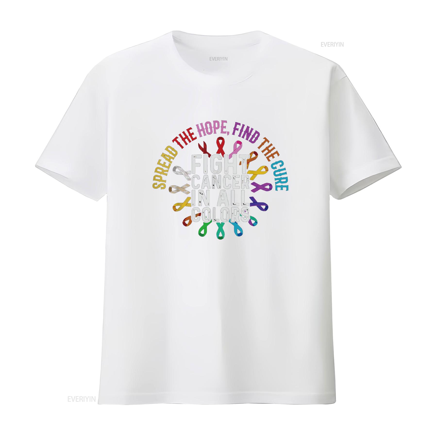 

Fight Cancer In All And Every Color Ribbons Flower Heart T Shirt vintage Washed Soft Comfortable designer clothes Breathable S