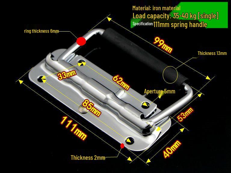 304 Stainless Steel Spring Loaded Folding Handle for Wooden Toolbox