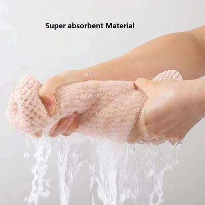 Wrap for Button Down Women Dry Hair Towel Solid Color Hair Towel Textured Dry Hair Cap 9.8 X 25.5 Absorbent Hair Towel