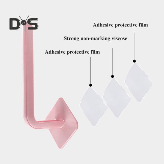 3Pcs Wall Hook Strong Load-Bearing Waterproof L-Shaped Traceless Hanger Traceless Bathroom Kitchen Hook