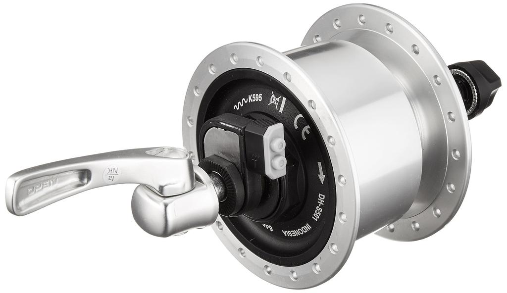 SHIMANO Hub Dynamo 36H QR E2 Silver Center Lock Rotor Compatible EDHS501AS DH-S501 6V-3.0W OLD100mm