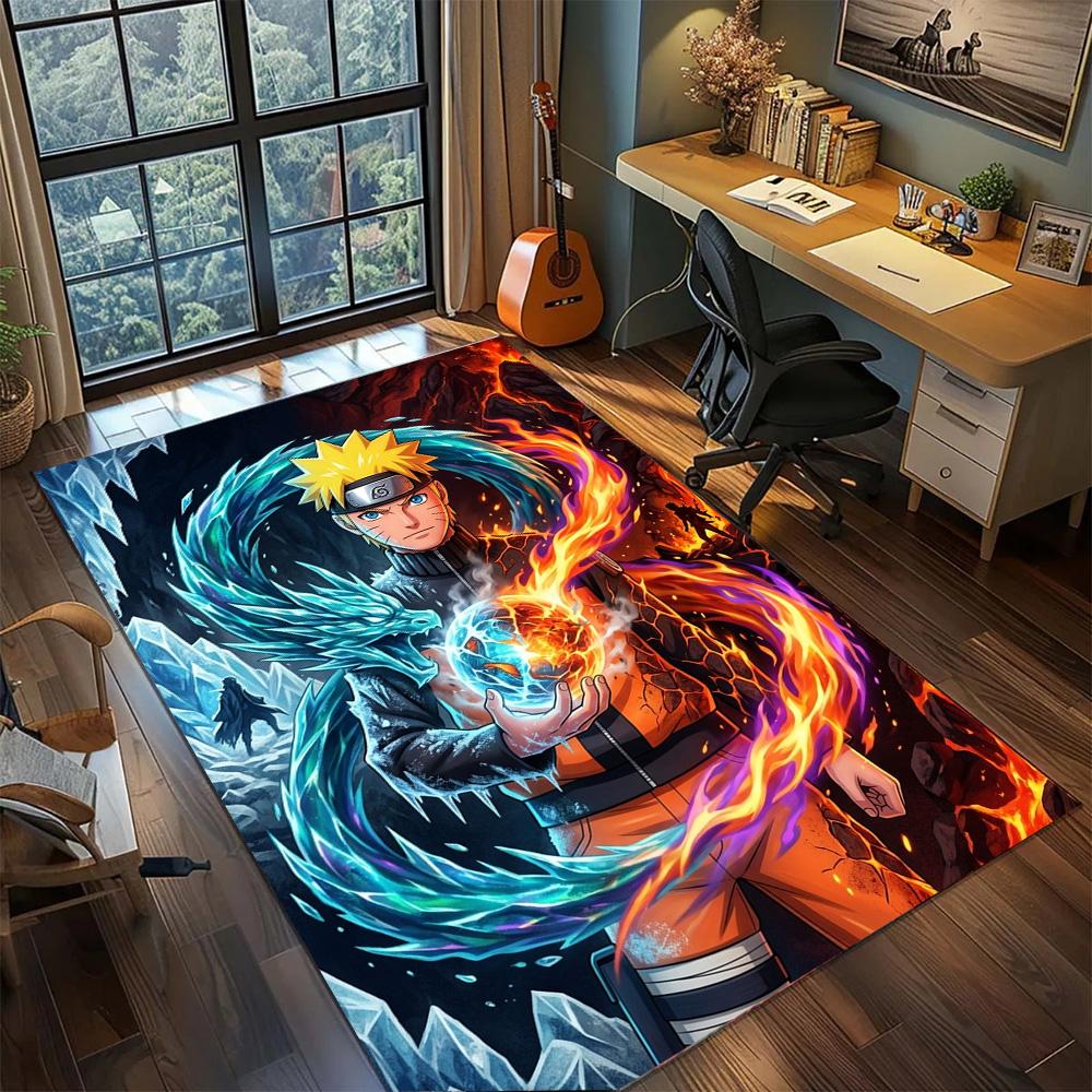 Naruto Anime Rug Carpet Non Slip Washable Floor Mat Large Area Rugs for Bedroom Gamer Room